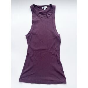 James Perse High Neck Ribbed Tank Top Brown/Burgundy Color Size 0